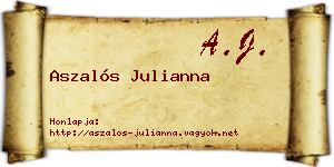 Aszalós Julianna névjegykártya