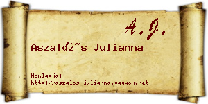 Aszalós Julianna névjegykártya